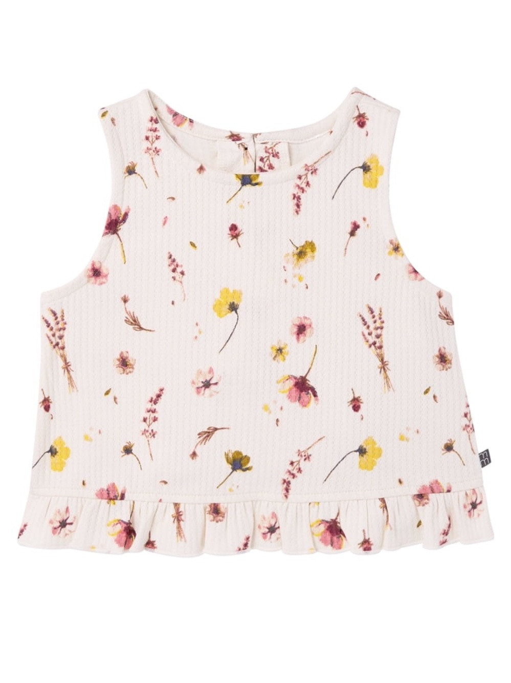 Toddler Cream Floral Ruffle Tank & Shorts Set - Picture 3 of 15